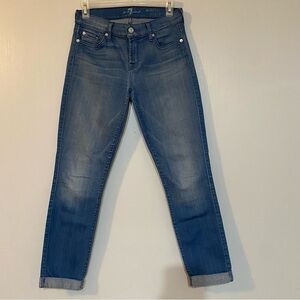 7 For All Mankind The Skinny Crop & Roll Jeans in Size 26